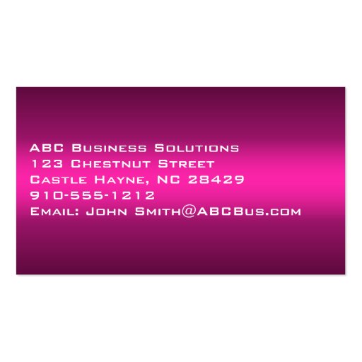 Shades of Pink Professional Standard Business Card (back side)