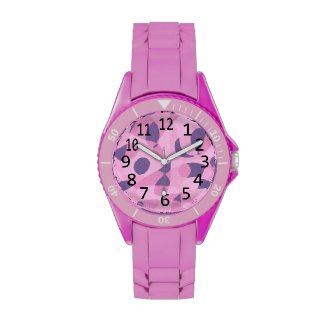 Shades of Pink Purple Abstract Shapes Number Watch