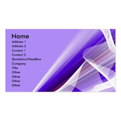 Shades of Purple Rays and Waves Business Card (front side)