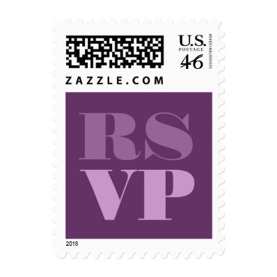 Shades of Purple RSVP Wedding Stamp