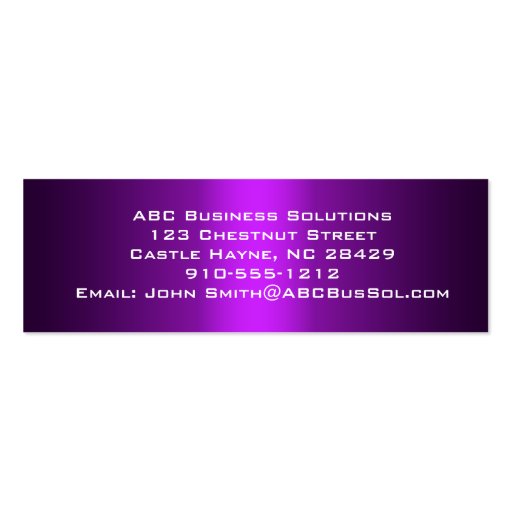 Shades of Purple Skinny Business Cards (back side)