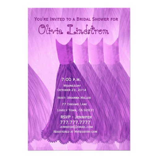 Shades of PurpleDresses Bridal Shower Invitation