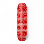 Shades of Red and Pink Skateboard (Tiles Pattern)