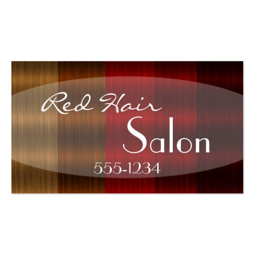 Shades of Red Hair Color Stylist Business Cards (front side)