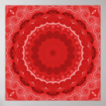 Shades of Red Kaleidoscope Poster