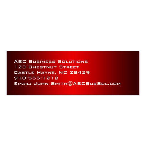 Shades of Red Professional Slim Business Cards (back side)