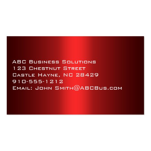 Shades of Red Standard Business Cards (back side)