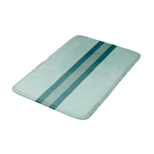 Shades of Teal Stripes Medium Bath Mat Bath Mats Zazzle