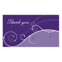 shades of violet and swirls thank you business cards