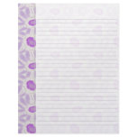 Shades of Violet Floral Retro Abstract Pattern Letterhead Template