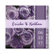 SHADES OF VIOLET PURPLE Lace Wedding Rose Bouquet magnet