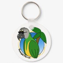 Shades Senegal Parrot Keychain by MenagerieMayhem Shades Senegal Parrot Keychain