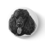 Shadow, Black Standard Poodle Pinback Buttons
