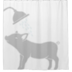 Shadow Buddy Pig in the Shower Shower Curtain