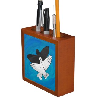 Shadow Eagle On Blue Pencil Holder