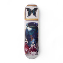 "Shadow Play" Art Glass & Insect Watercolor skateboards