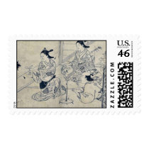 Shadow puppets by Nishikawa, Sukenobu Ukiyoe Postage Stamp
