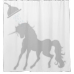 Shadow Silhouette Unicorn Shadow Buddies in Shower Shower Curtain