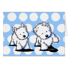 Shadowboxing Westies Greeting Cards