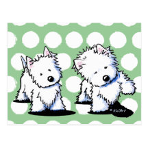 Shadowboxing Westies Postcard