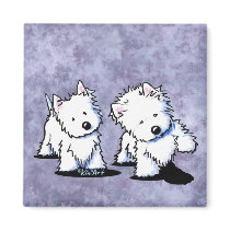 Shadowboxing Westies Square Magnet