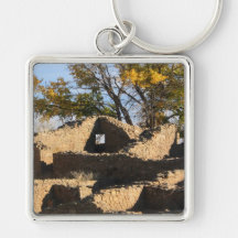shadowed aztec structure with window keychain