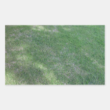 Shady green lawn for background rectangle sticker