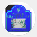 Shaftesbury Blue Torquise Round Stickers