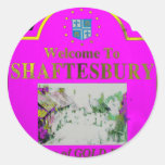 Shaftesbury Pink Yellow Round Sticker