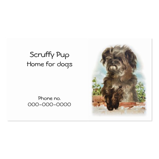 Shaggy dog business card (front side)