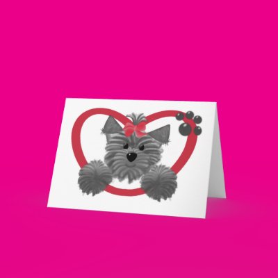 Shaggy Puppy in a Red Heart Greeting Card Zazzle_card Shaggy Puppy in a Red Heart Greeting Card Zazzle_card