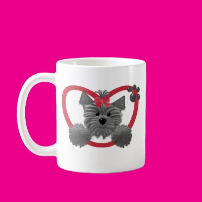 Shaggy Puppy in a Red Heart Coffee Mug Zazzle_mug