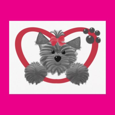 Shaggy Puppy in a Red Heart Post Card Zazzle_postcard Shaggy Puppy in a Red Heart Post Card Zazzle_postcard