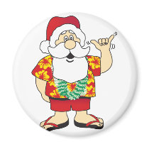 Shaka Santa Fridge Magnet