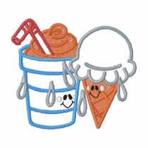 Shake and Ice Cream Cone embroidered shirts