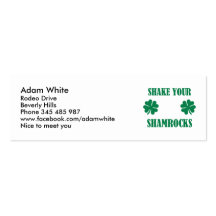 Shake your shamrocks business cards