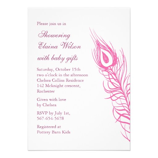 Shake your Tail Feathers Baby Shower Invite (pink)