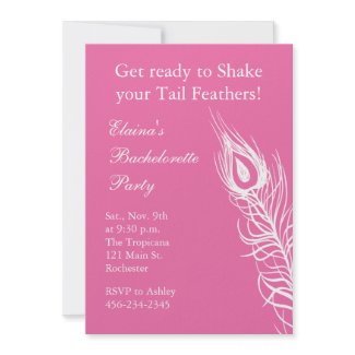 Shake your Tail Feathers Bachelorette (fuchsia) zazzle_invitation