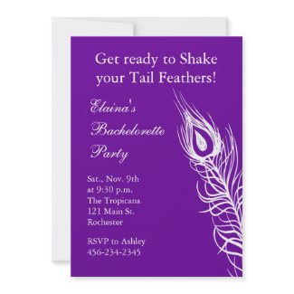 Shake your Tail Feathers Bachelorette (violet) Custom Invites