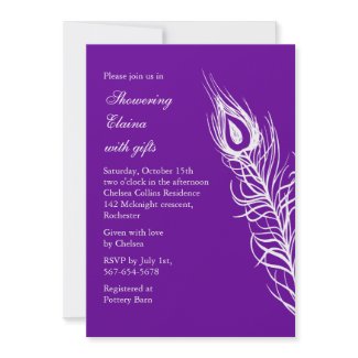 Shake your Tail Feathers Bridal Shower (violet) Personalized Invites