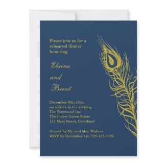 Shake your Tail Feathers Rehearsal Dinner (navy) zazzle_invitation