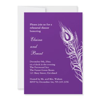 Shake your Tail Feathers Rehearsal Dinner violet Personalized Invite