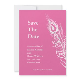 Shake your Tail Feathers Save the Date 1 (fuchsia) zazzle_invitation