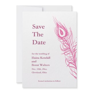 Shake your Tail Feathers Save the Date 2 (fuchsia) zazzle_invitation