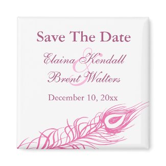 Shake your Tail Feathers Save the Date (fuchsia) zazzle_magnet