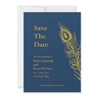 Shake your Tail Feathers Save the Date (navy) zazzle_invitation