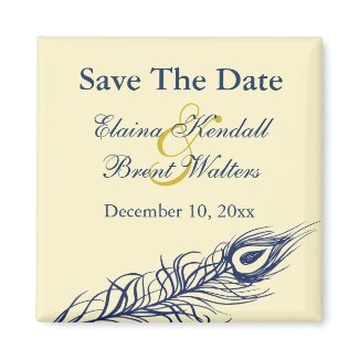 Shake your Tail Feathers Save the Date (navy) zazzle_magnet