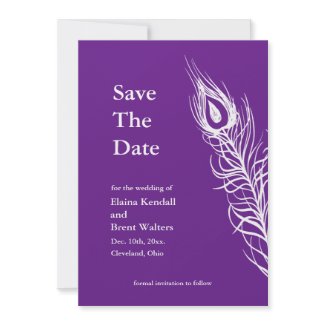 Shake your Tail Feathers Save the Date violet Custom Invite