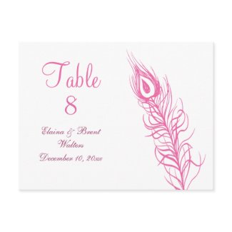 Shake your Tail Feathers Table Number (fuchsia) zazzle_postcard