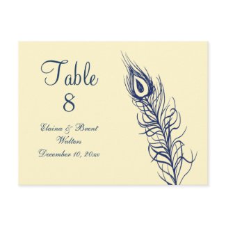 Shake your Tail Feathers Table Number (navy) zazzle_postcard